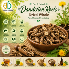 Dried dandelion roots