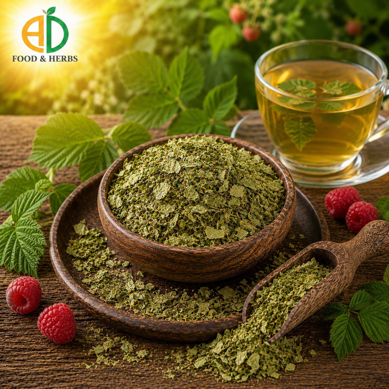 Raspberry leaves Tea Cuts