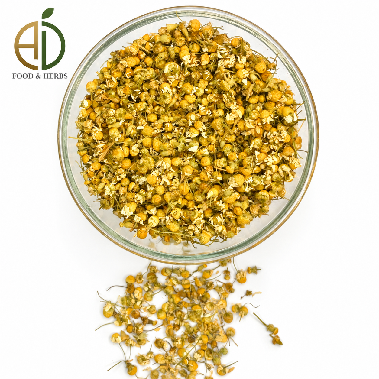 Dried chamomile petals for natural relaxation tea