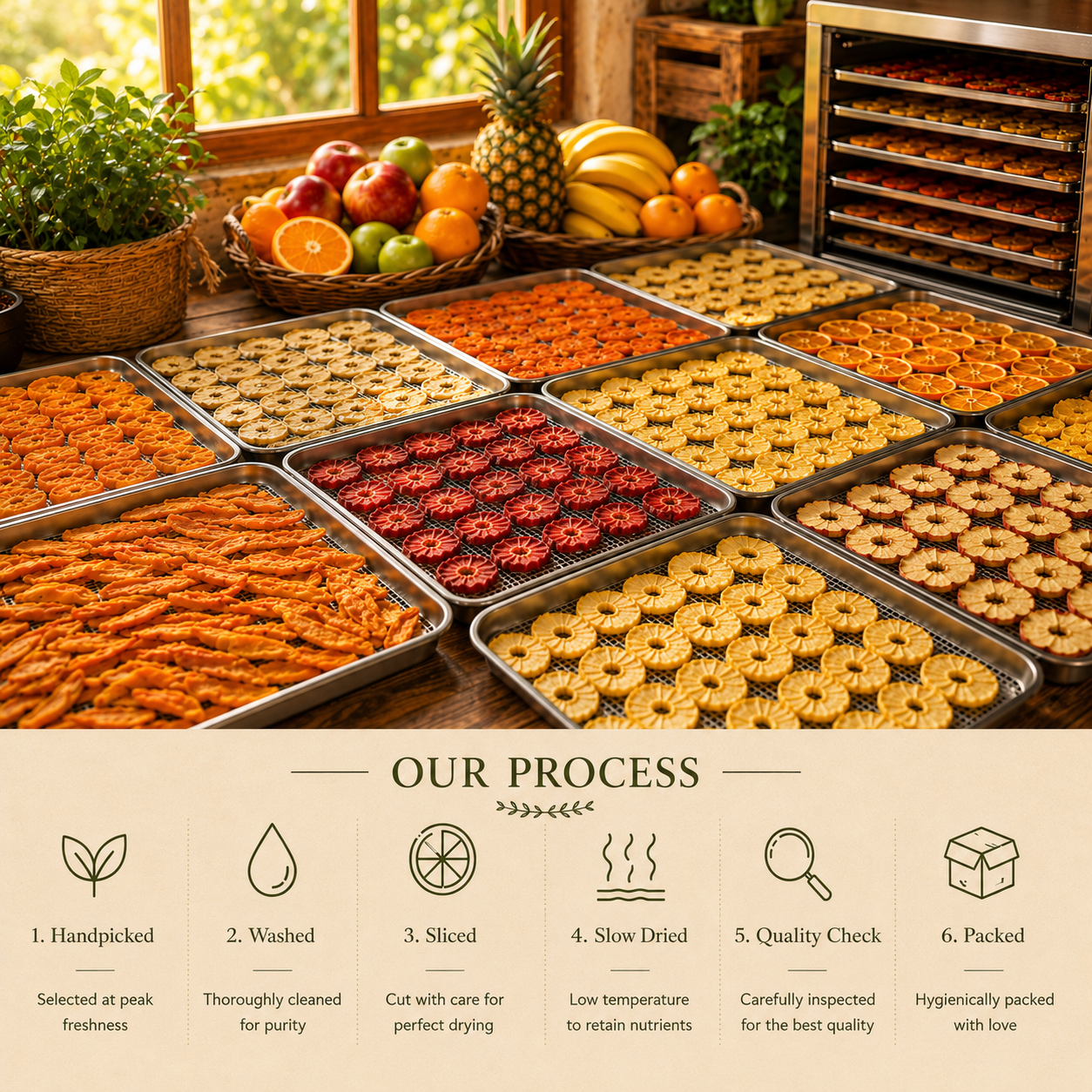 Dehydrated mango slices