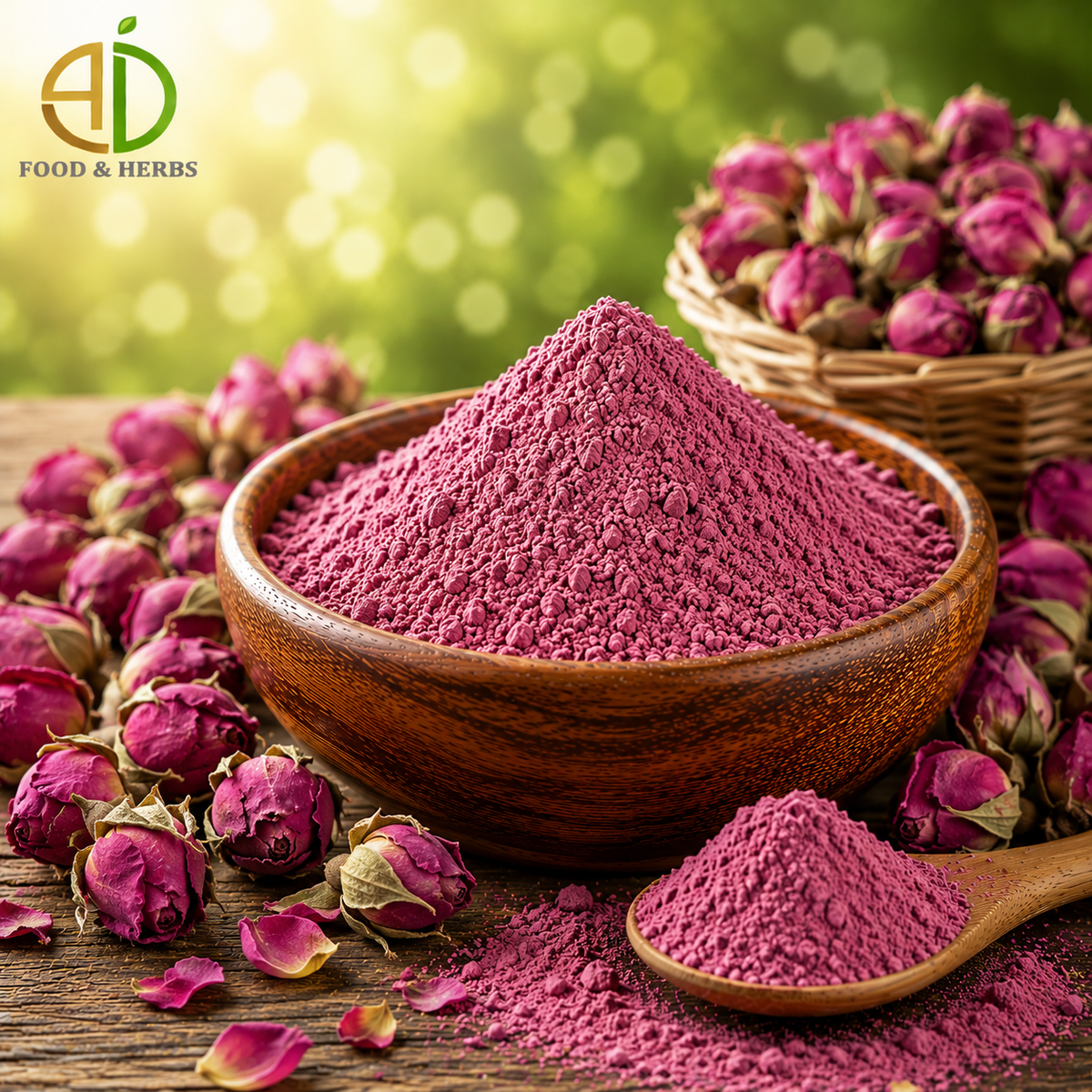 Rose bud powder