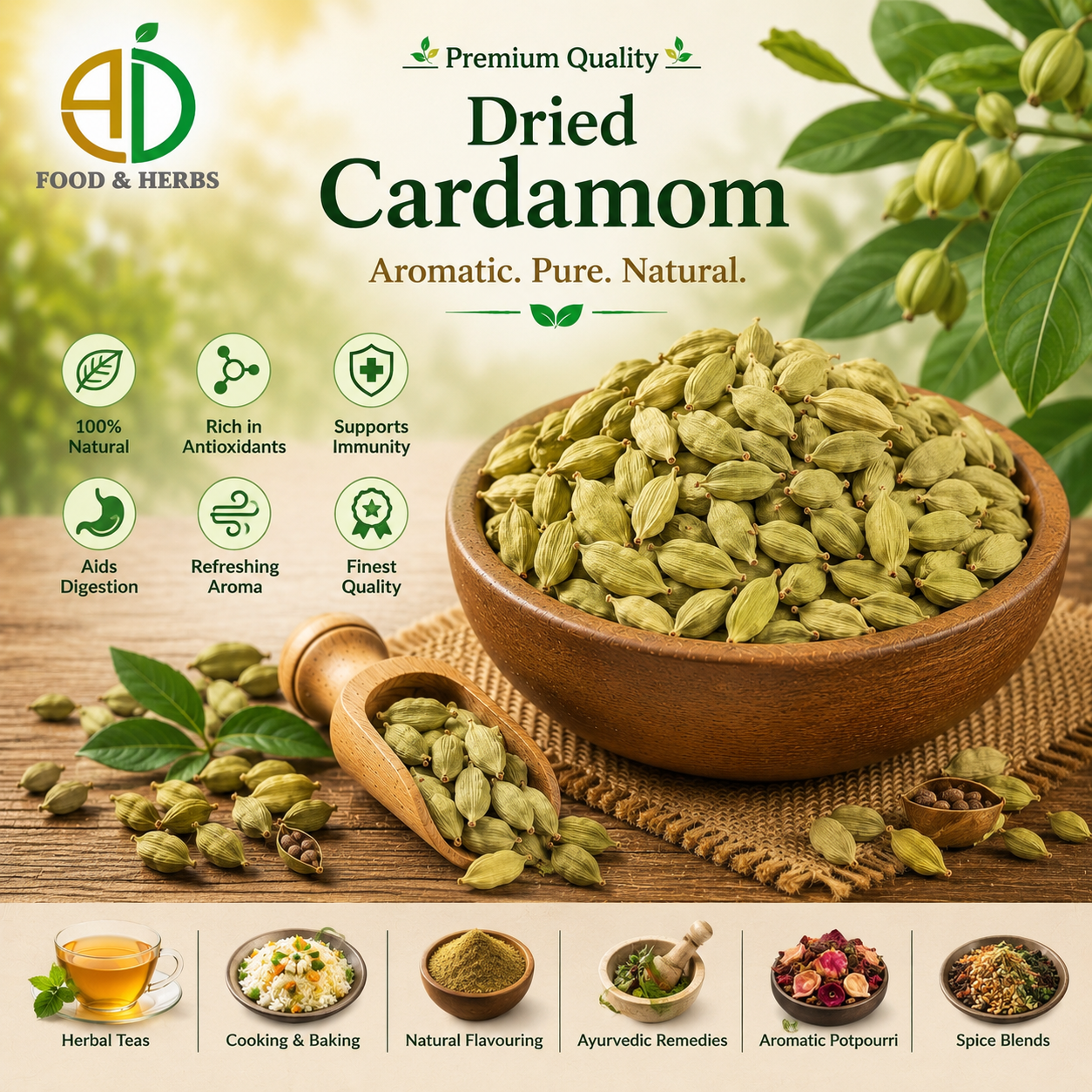 Dried cardamom