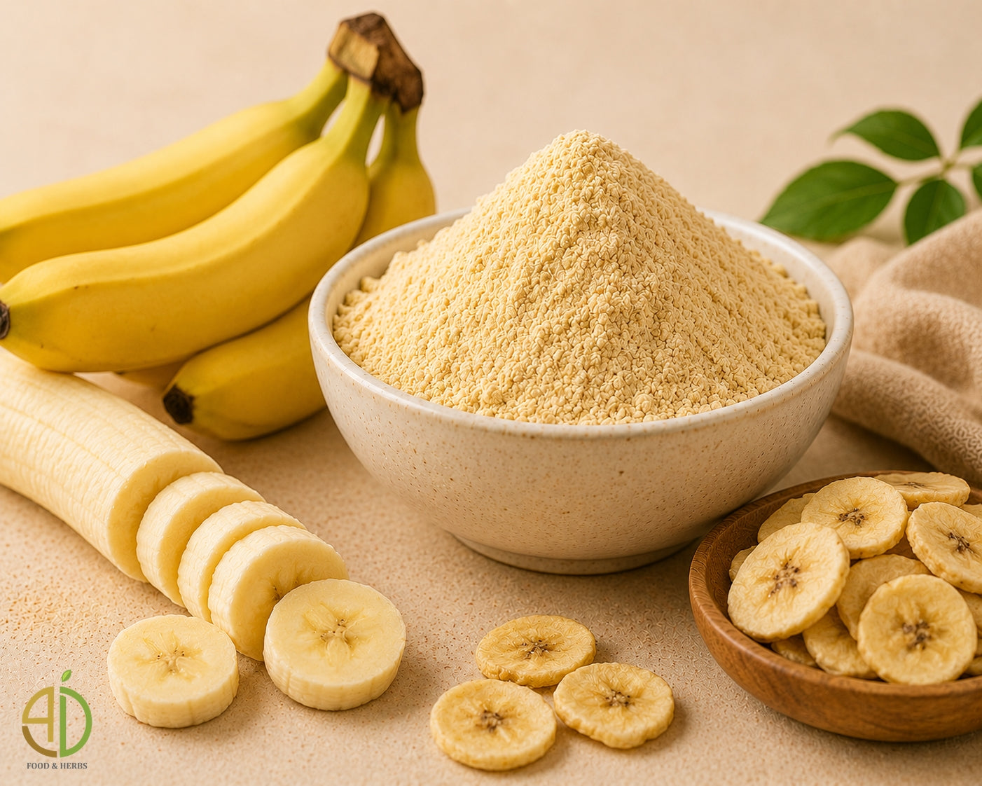 Dehydrated banana powder