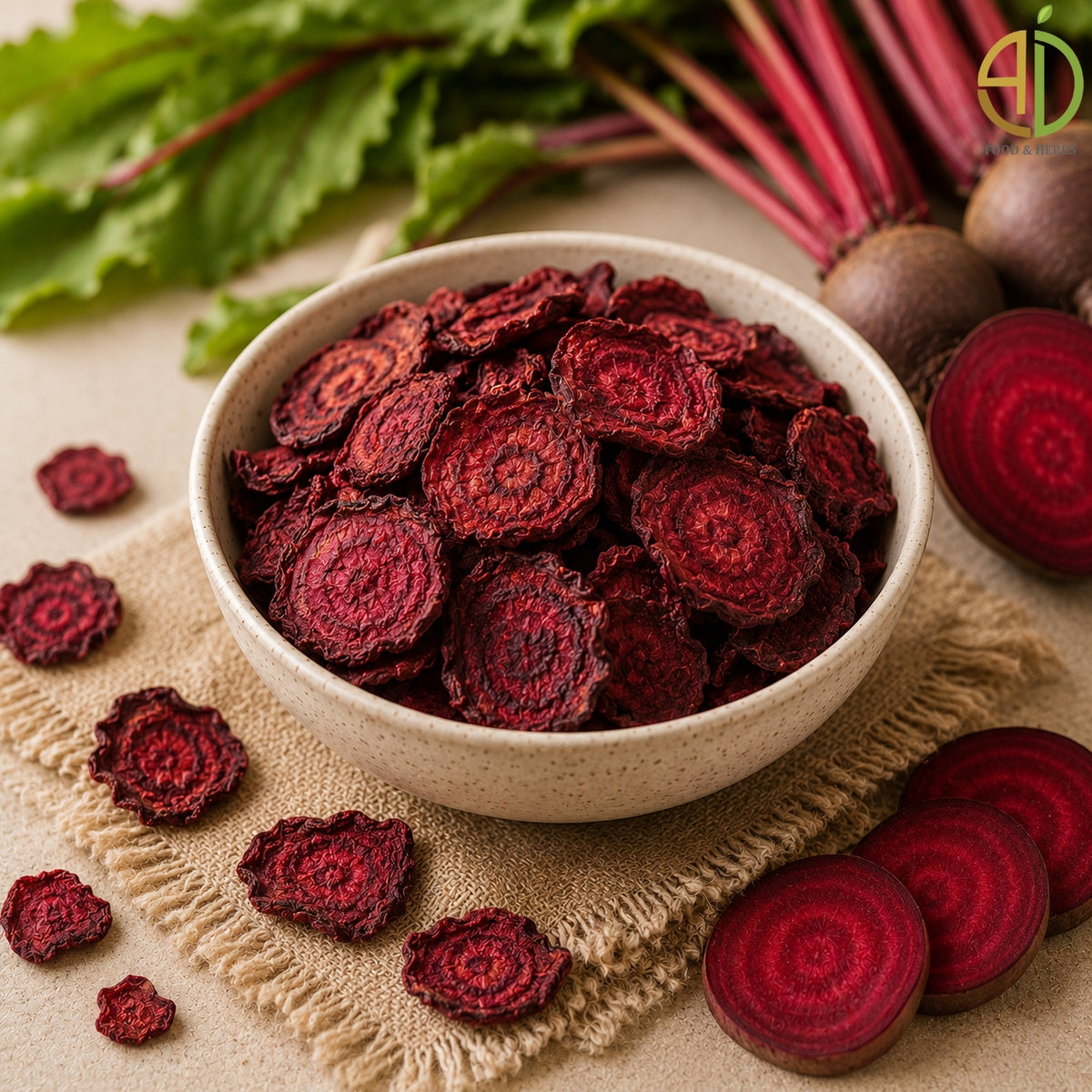 Dehydrated beetroot slices