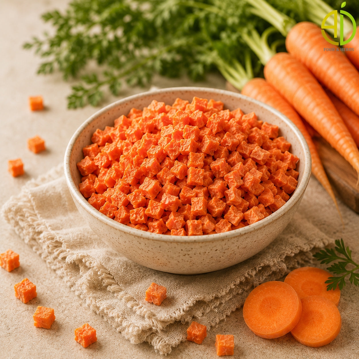 Dehydrated Carrot Cubes