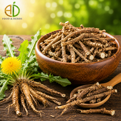 Dried dandelion roots