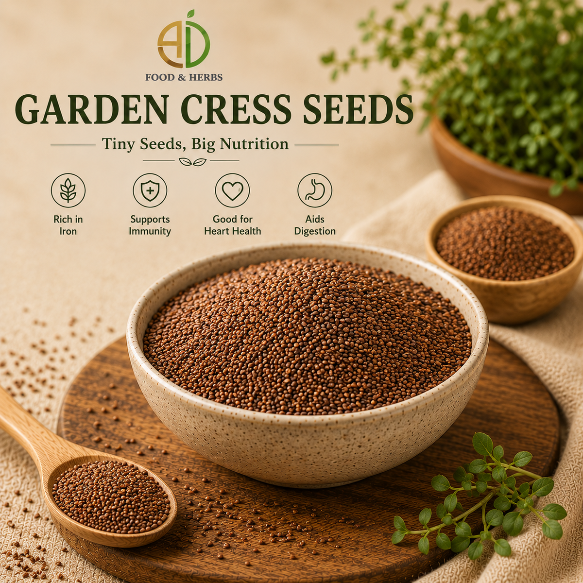 Garden cress seeds