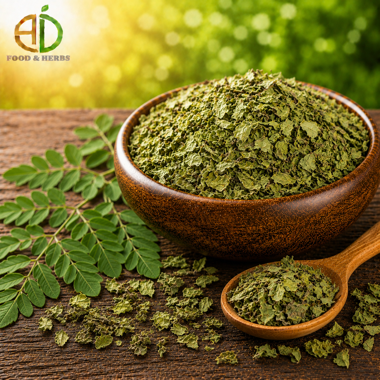 Dried moringa leaves