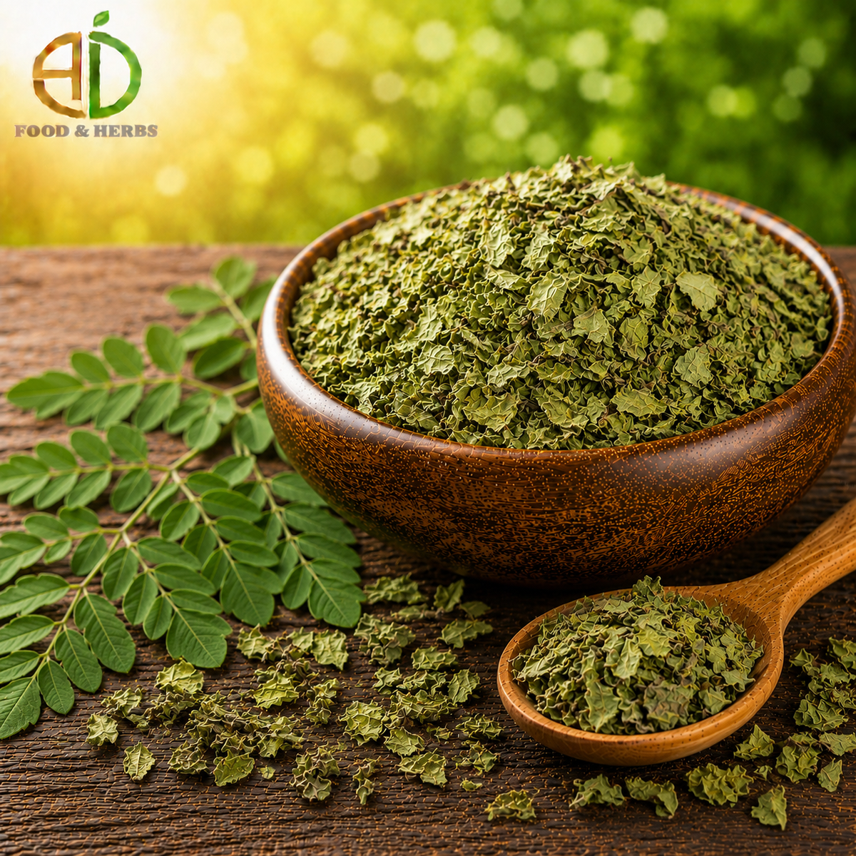 Dried moringa leaves