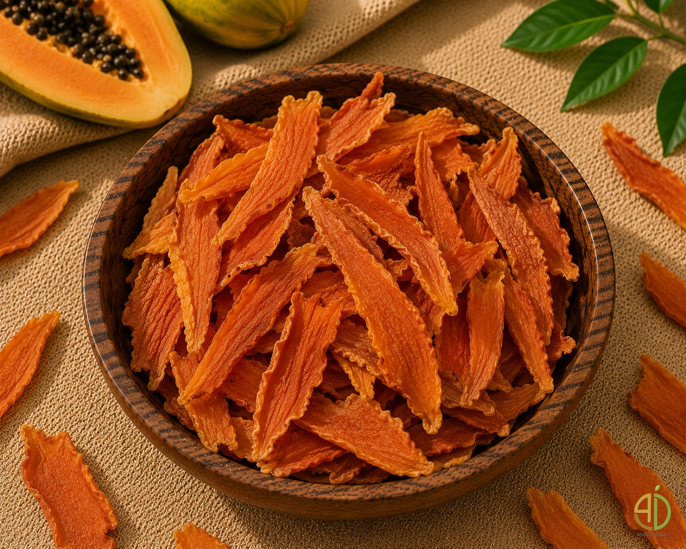 Dehydrated papaya slices