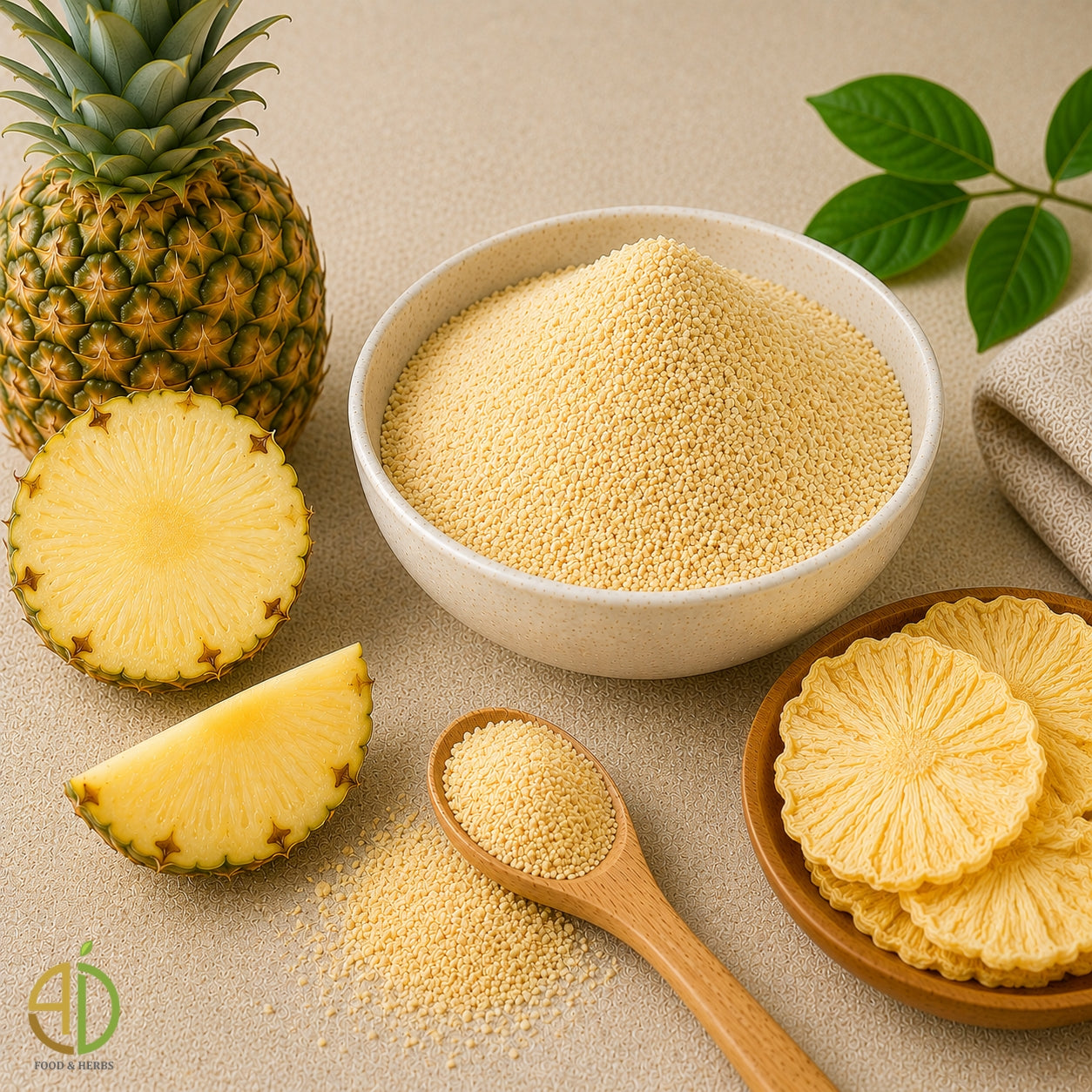 Dehydrated pineapple powder
